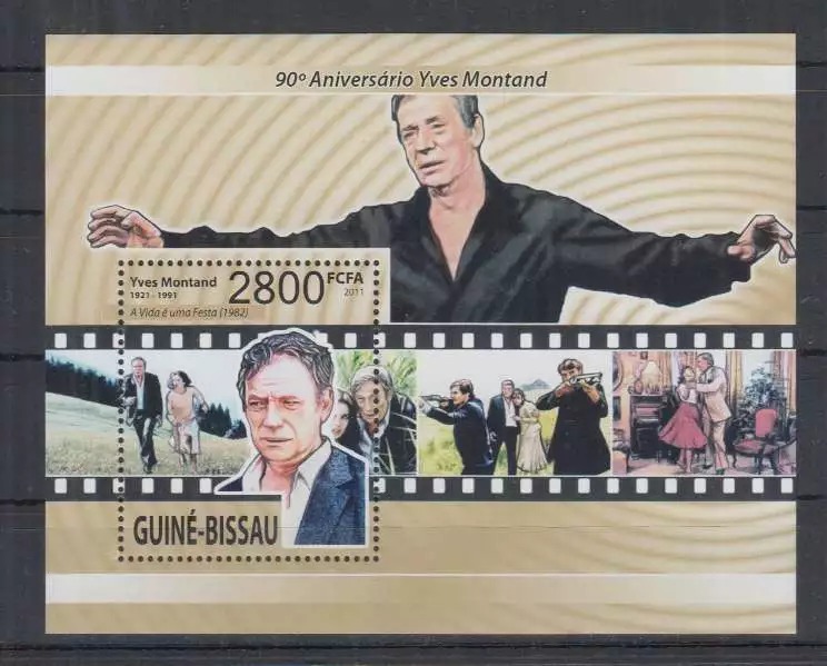 Guinea Bissau 2011 Yves Montand Famous People M/S MNH