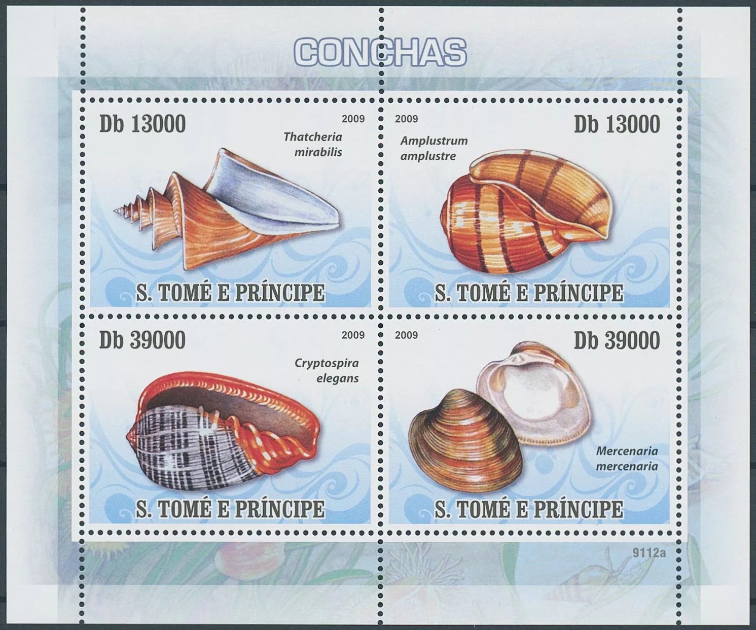 Sao Tome 2009 Sea shells M/S MNH