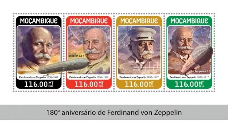 Mozambique 2018 Ferdinand von Zeppelin M/S MNH