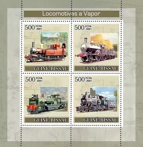Guinea Bissau 2007 Trains M/S MNH