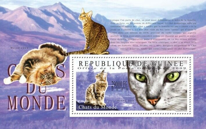 Guinee 2009 Cats of the World M/S MNH