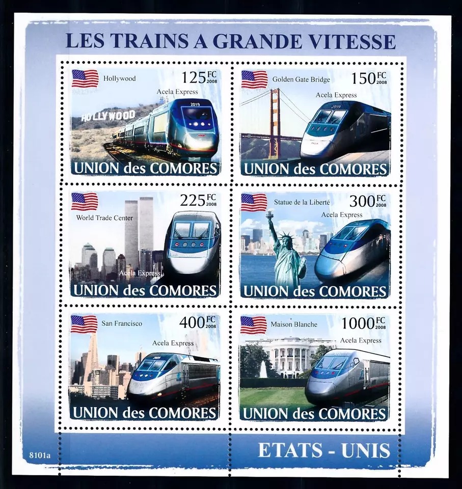 Comores 2009 Railway Train M/S MNH