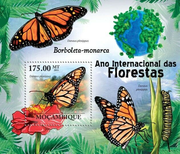 Mozambique 2011 Butterflies M/S MNH