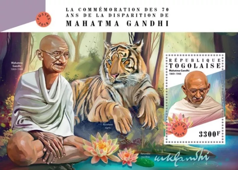 Togo 2018 Mahatma Gandhi B M/S MNH