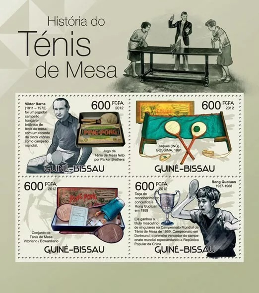 Guinea Bissau 2012 Viktor Barna Rong Goutuan Table Tennis M/S HMN