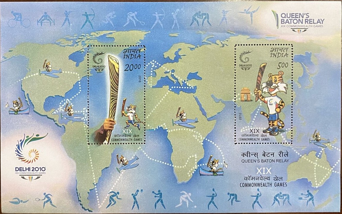 India 2010 Queen's Baton Relay Miniature Sheet MNH