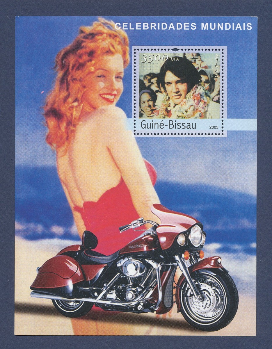Guinea Bissau 2003 Elvis Motorcycle Stamp M/S MNH