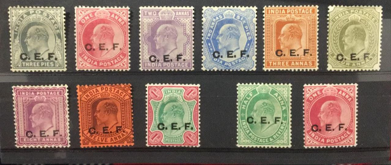 India 1905-11 KEVII China Expeditionary Forces C.E.F Ovpt Complete Set Mint Rare
