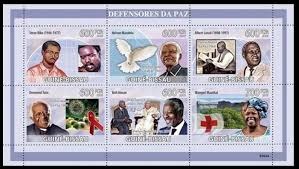 Guinea Bissau 2008 Mandela Kofi Anan Pope Maathai Aids Medicine M/S MNH