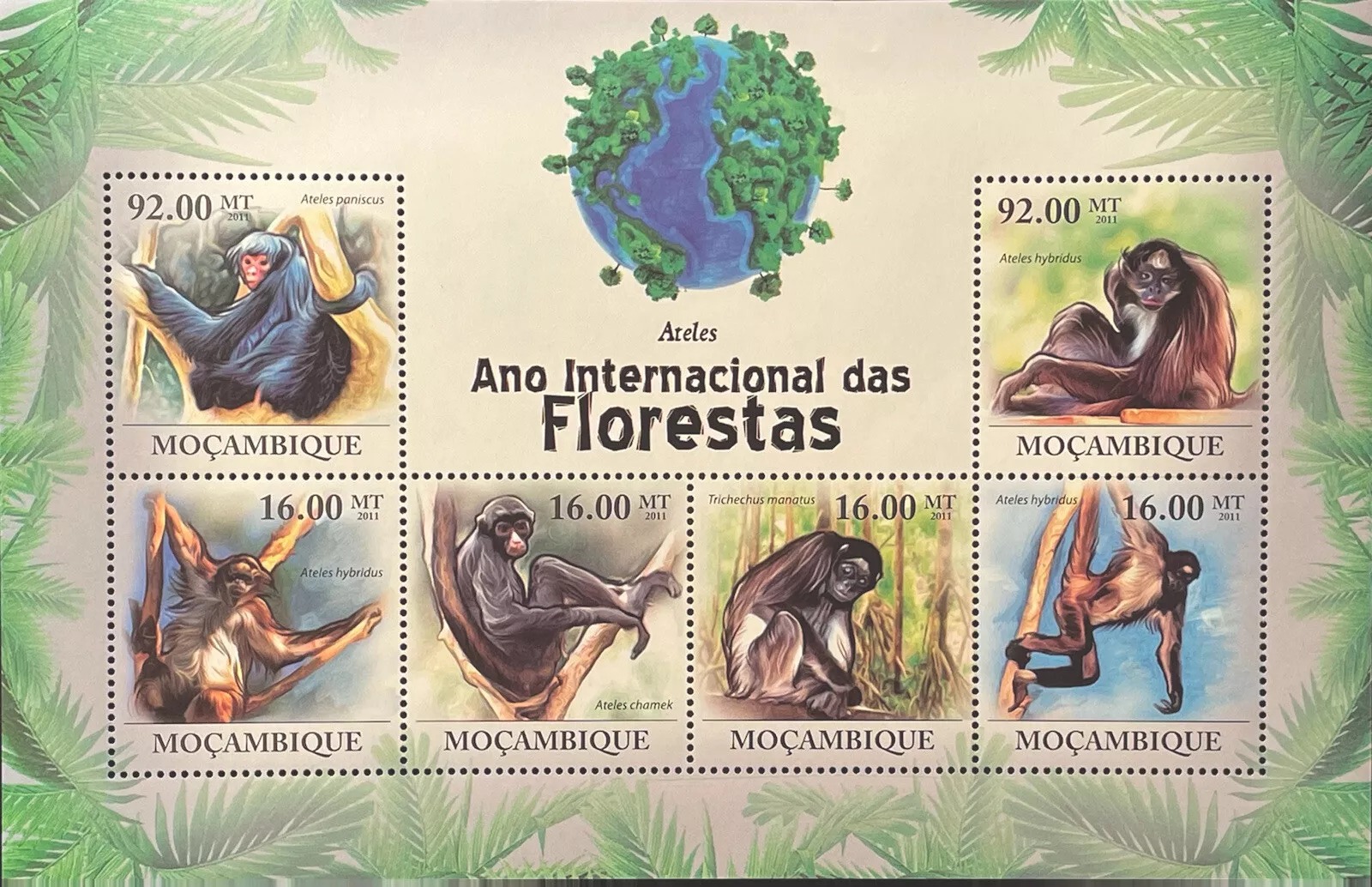 Mozambique 2011 Monkey M/S MNH