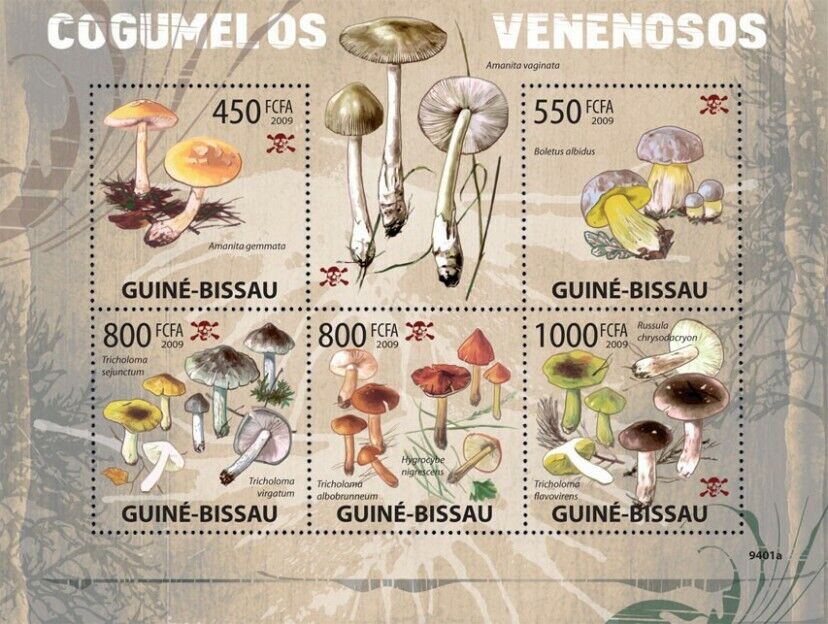Guinea Bissau 2009 Poison Mushrooms M/S MNH