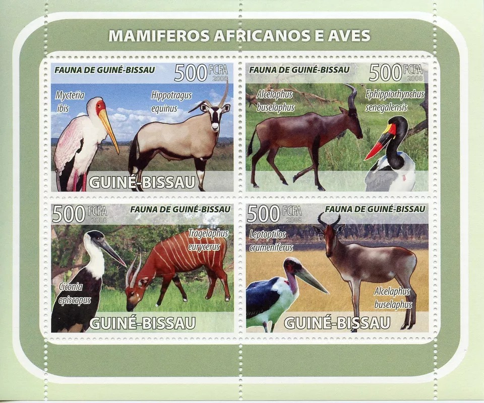 Guinea Bissau 2008 Wild Animals & Birds M/S MNH