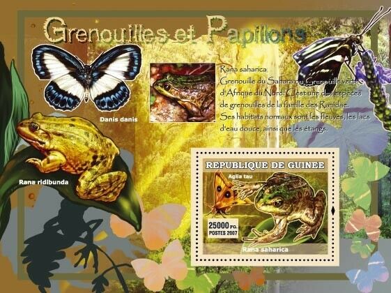 Guinee 2007 Frogs And Butterflies M/S MNH