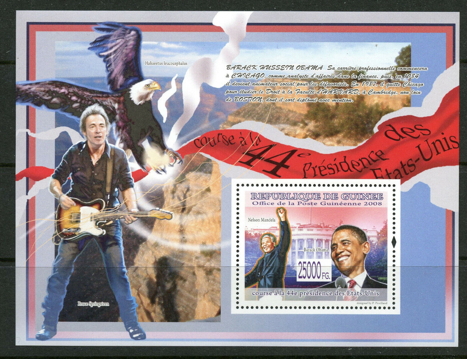 Guinee 2008 Barack Obama Nelson Mandela M/S MNH