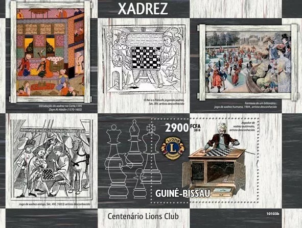 Guinea Bissau 2010 Lions Club Chess M/S MNH