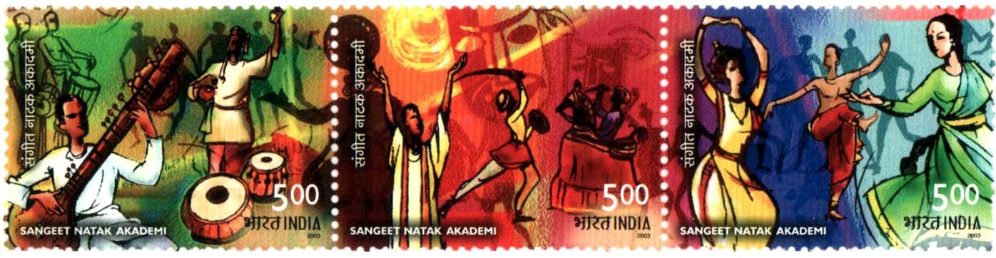 India 2003 Sangeet Natak Academy Horizontal Setenant MNH