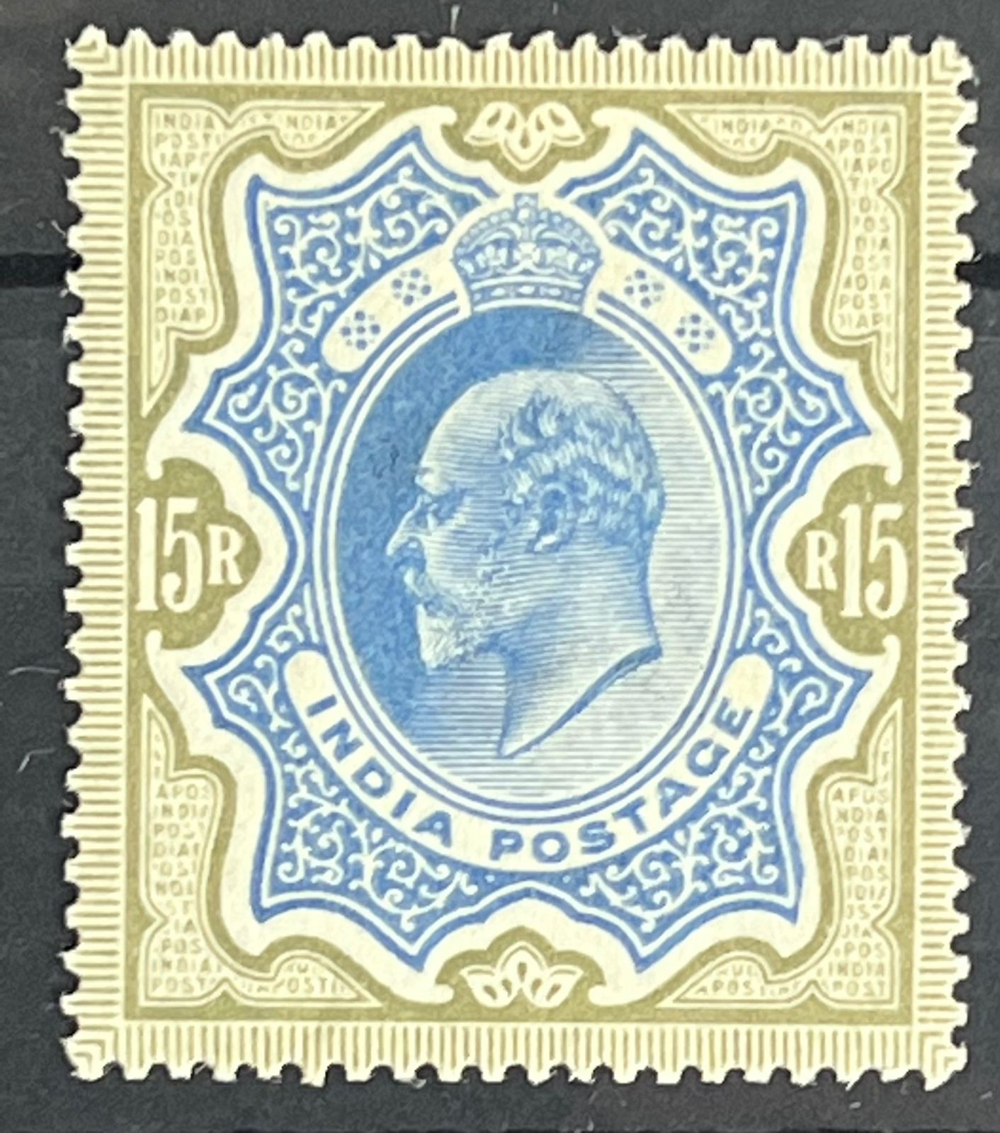 India 1909 KEVII 15Rs SG 146 Mint Superb Condition SG Cat £500