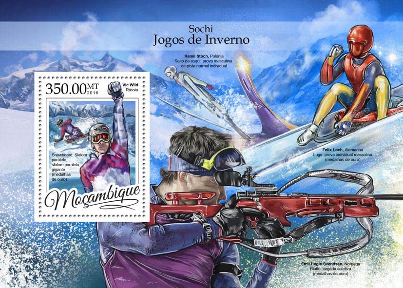 Mozambique 2016 Sochi Winter Games M/S MNH
