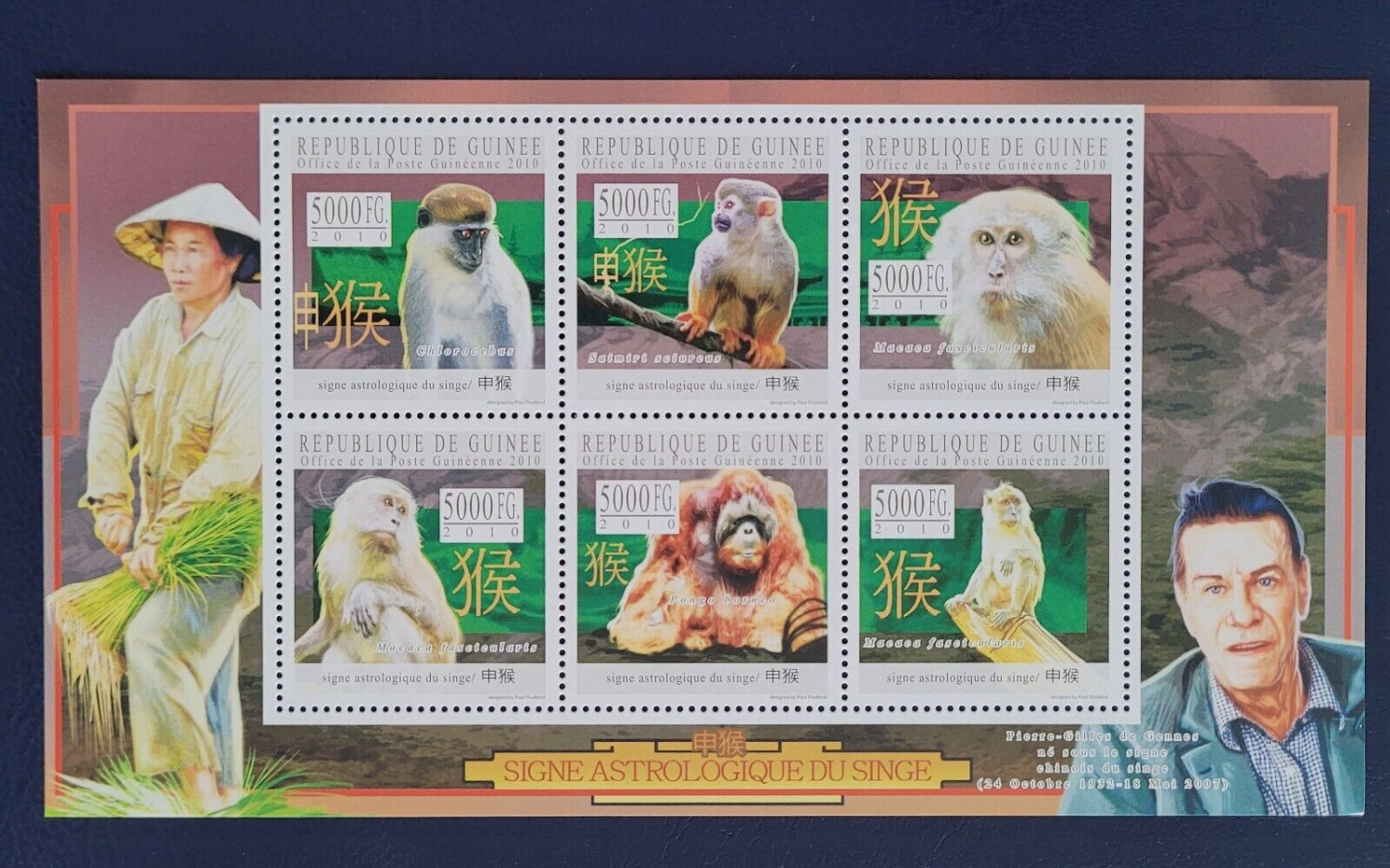 Guinee 2010 Monkey Stamp M/S MNH