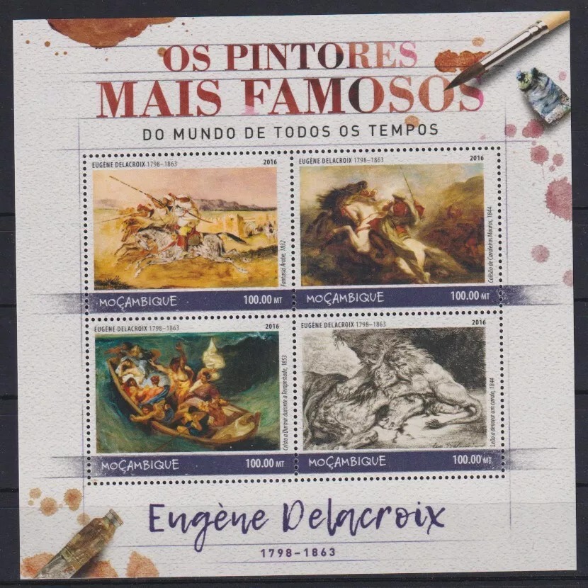 Mozambique 2012 Eugene Delacroix Paintings M/S MNH