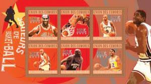 Comoros 2010 Basketball Sport parker Jordan Magic Johnson  M/S MNH