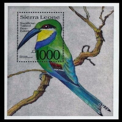 Sierra Leon 1992 Birds Swallow Tailed Bee Eater M/S MNH