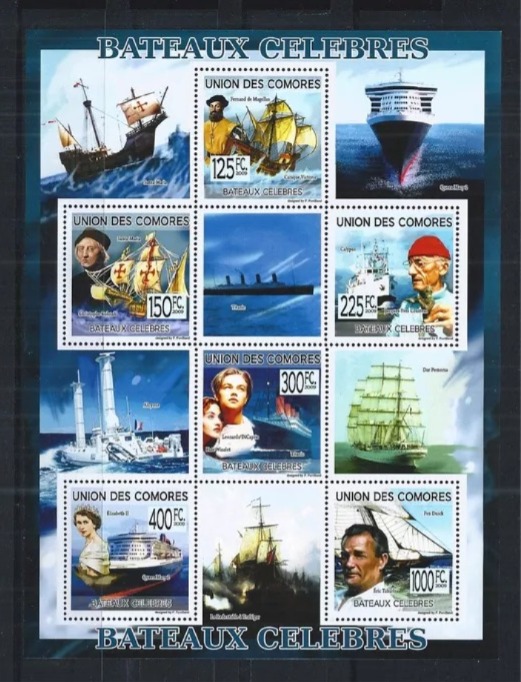Comores 2009 Les Bateaux Celebres Jacques Yves Couseteau Ships M/S MNH