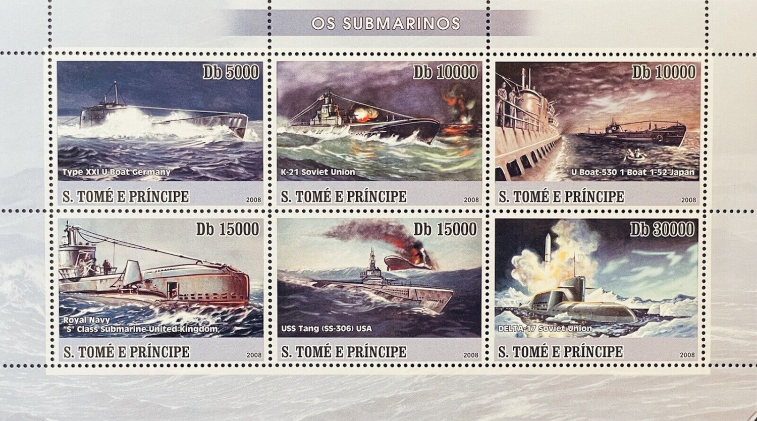 Sao Tome 2008 Submarines Boat Ship M/S MNH