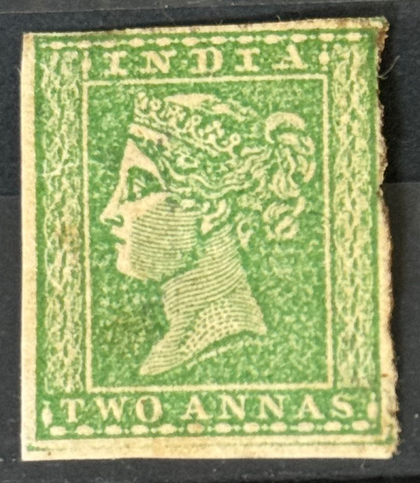 India 1854 QV SG 31 2as Green Mint SG Cat Val £450