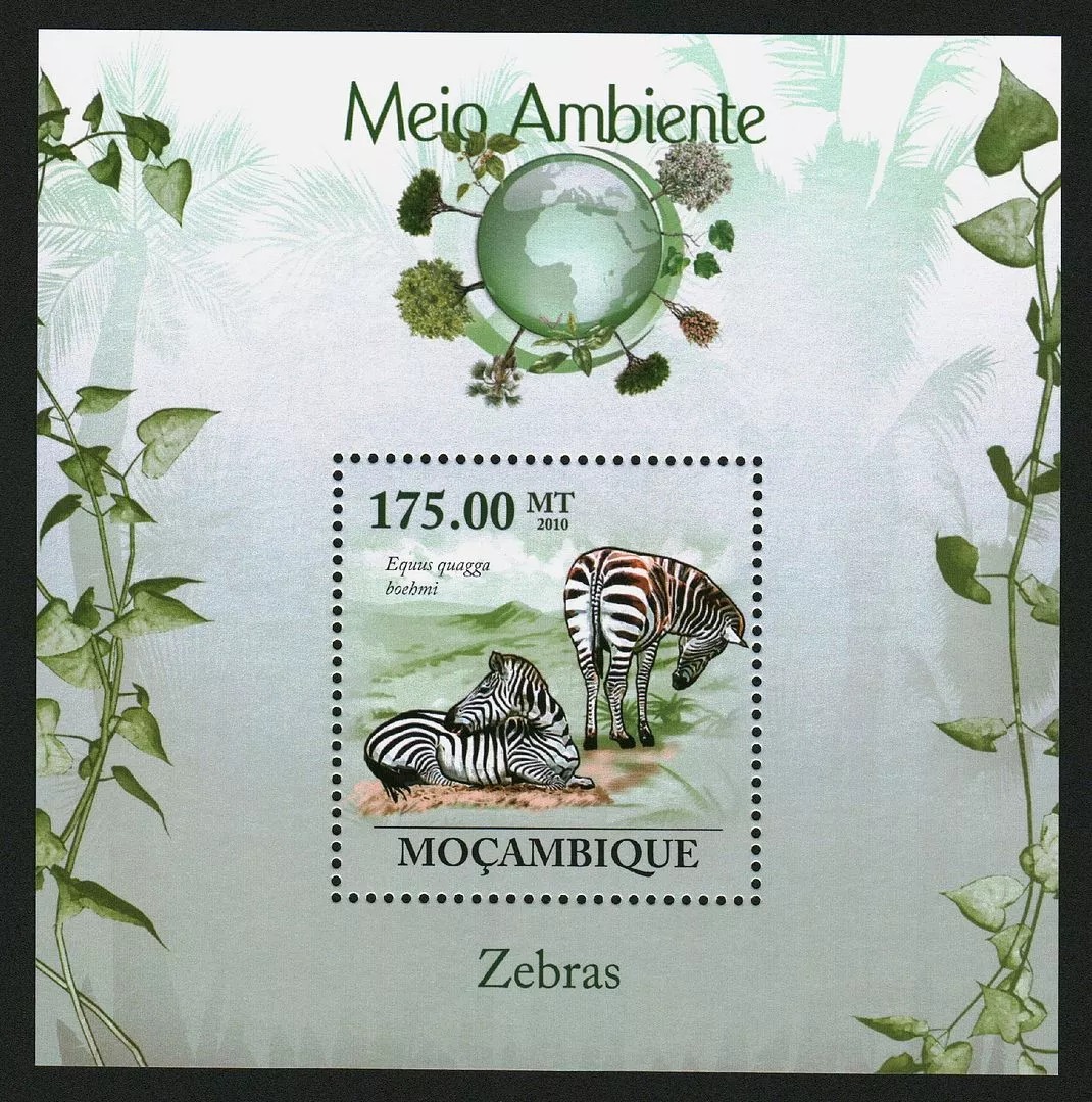 Mozambique 2010 Zebras Environment M/S MNH