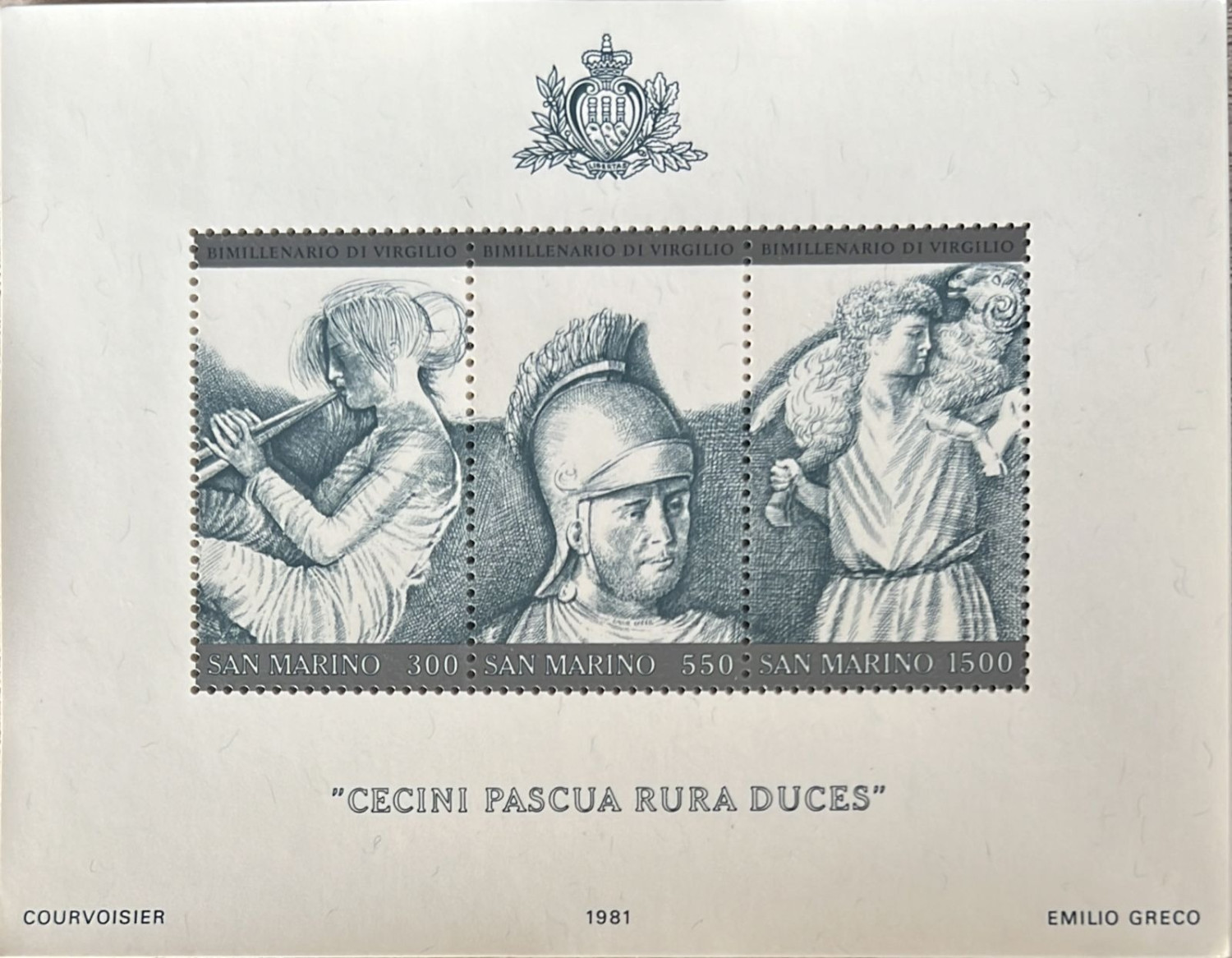 San Marino 1981 200th Anniv of Poet Virgil M/S MNH