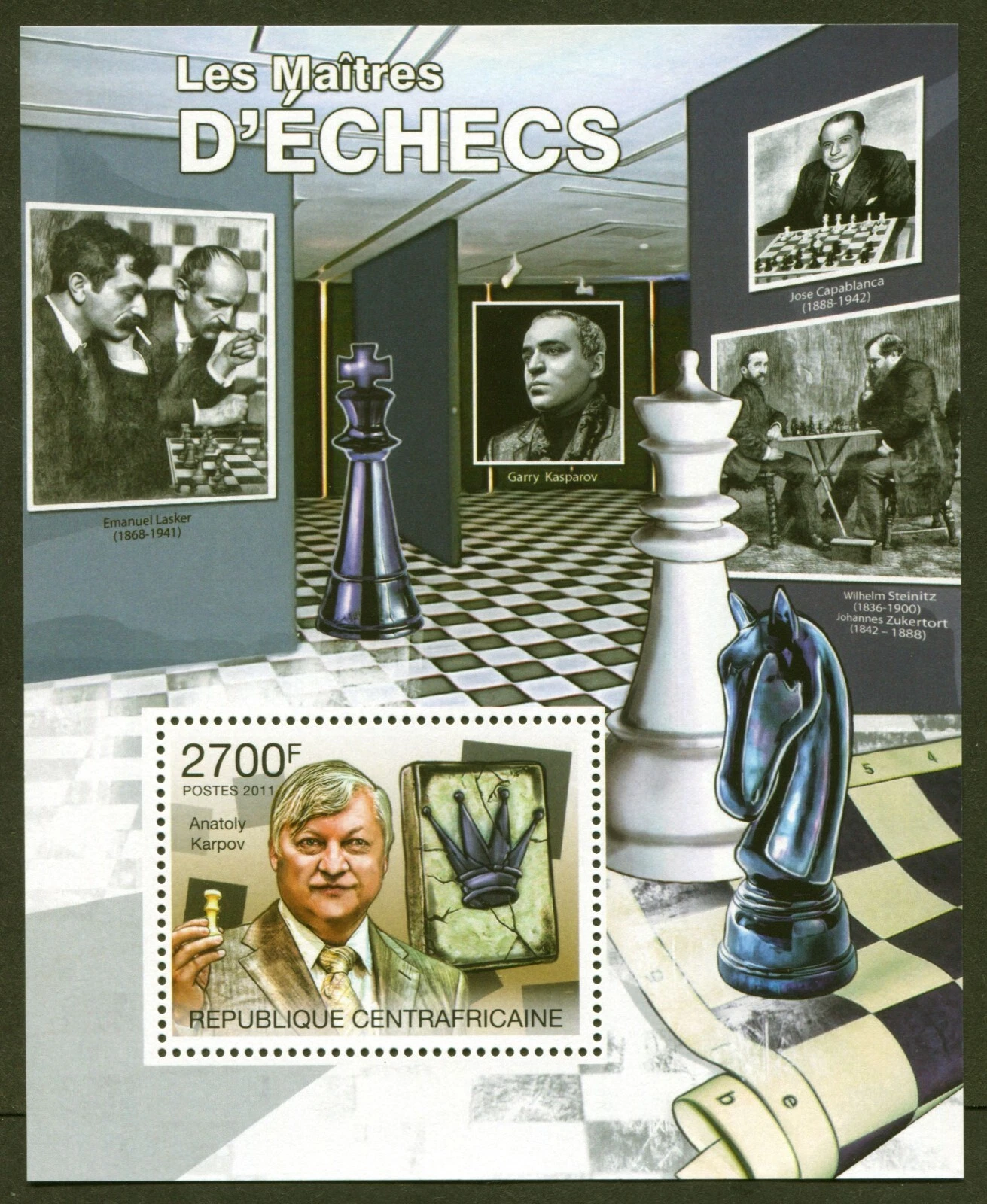 Central Africa 2011 Chess Champions M/S MNH