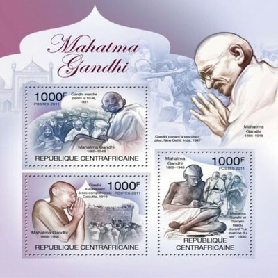Central Africa 2011 Mahatma Gandhi M/S MNH