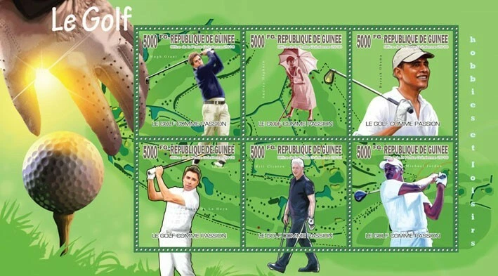 Guinee 2010 Passion of Golf M/S MNH