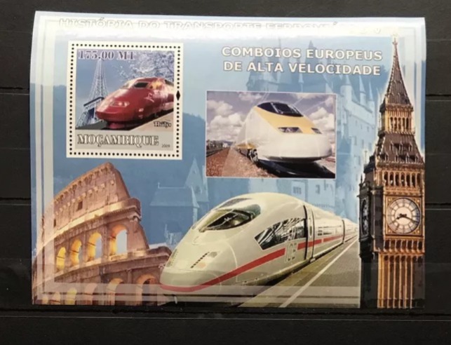 Mozambique 2009 Trains Locomotives M/S MNH