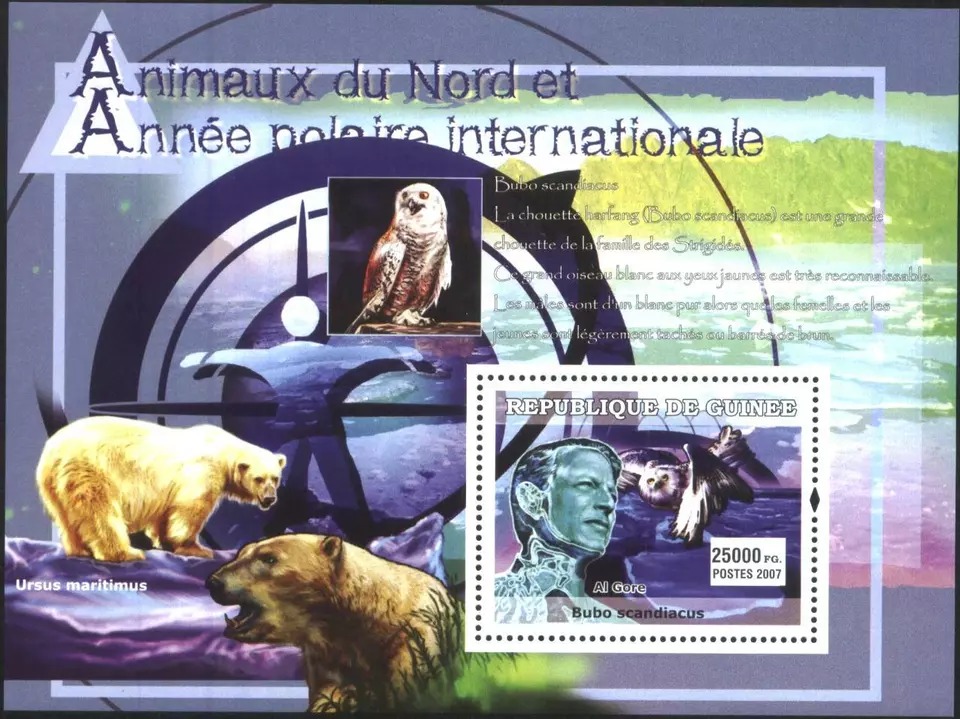 Guinee 2007 Gore Birds Owls Bears M/S MNH