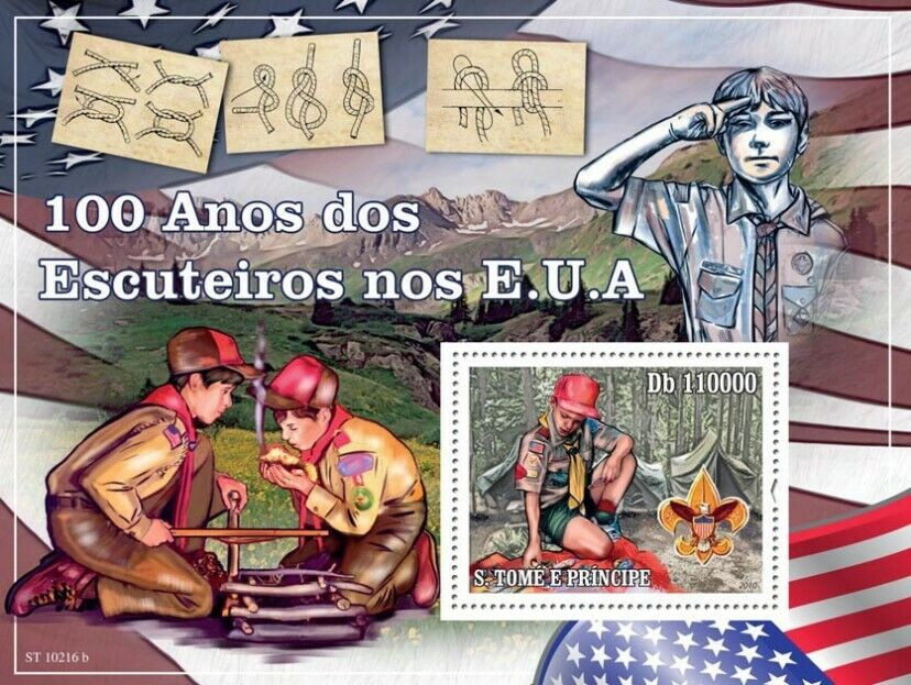 Sao Tome 2010 100th Anniversary of USA boy scouts M/S MNH