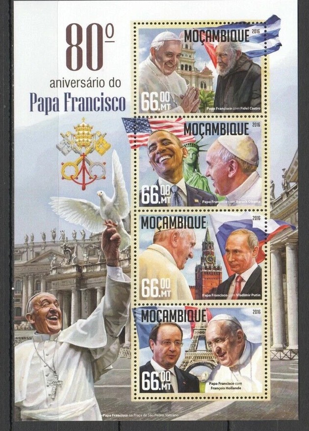 Mozambique 2016 Pope Francis M/S MNH