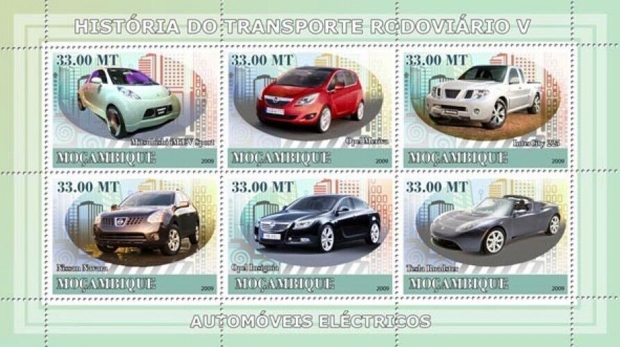 Mozambique 2009 Electric Cars M/S MNH