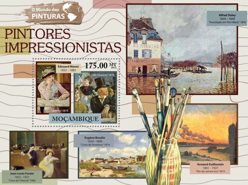 Mozambique 2011 Edouard Manet Impressionism Painting M/S MNH
