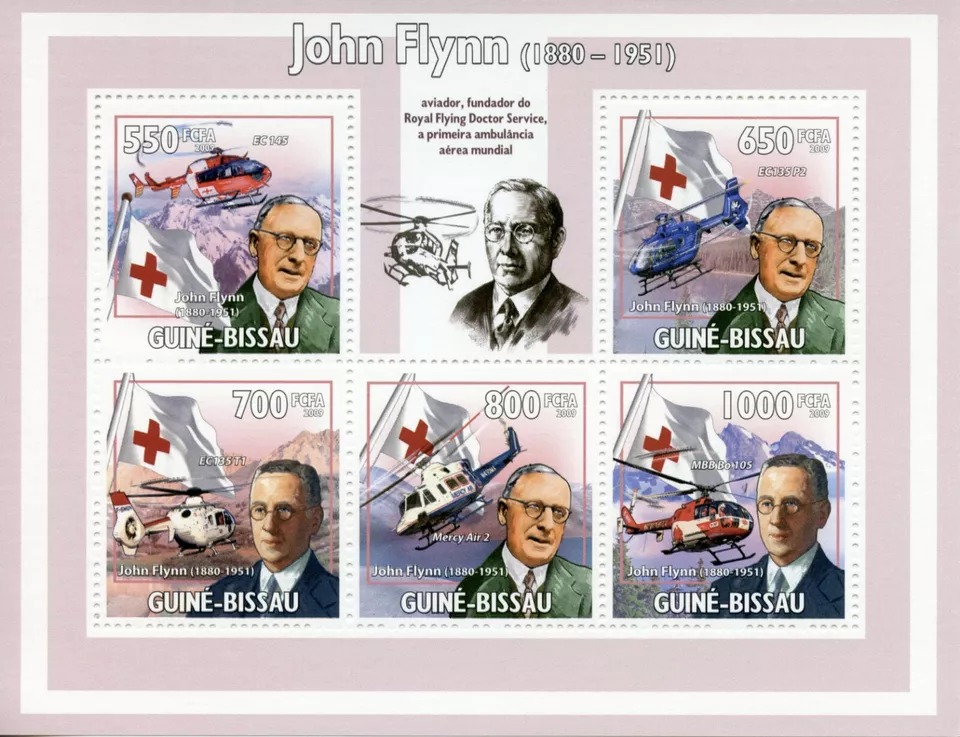 Guinea Bissau 2009 Medical John Flynn Helicopters Aviation M/S MNH