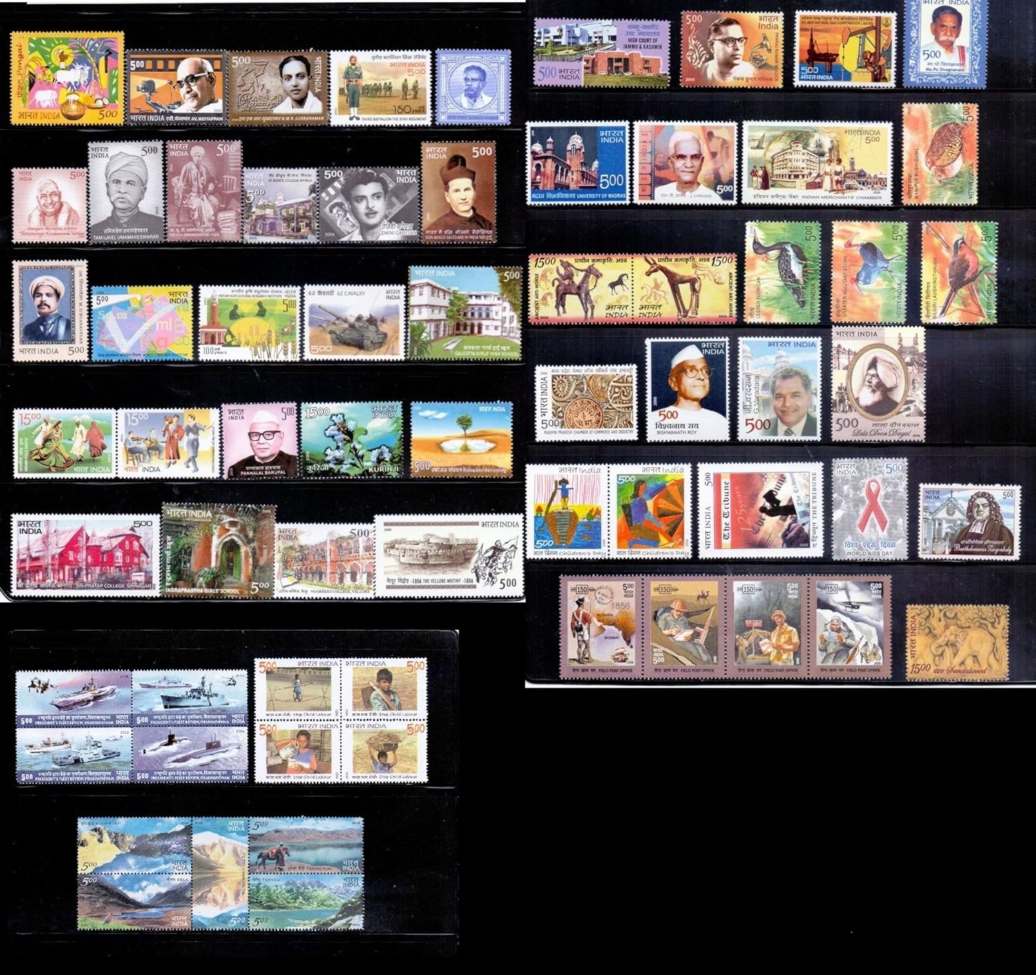 India 2006 Complete Year Pack Full Set 65 Stamps MNH Fresh Phila Cat Value 3200