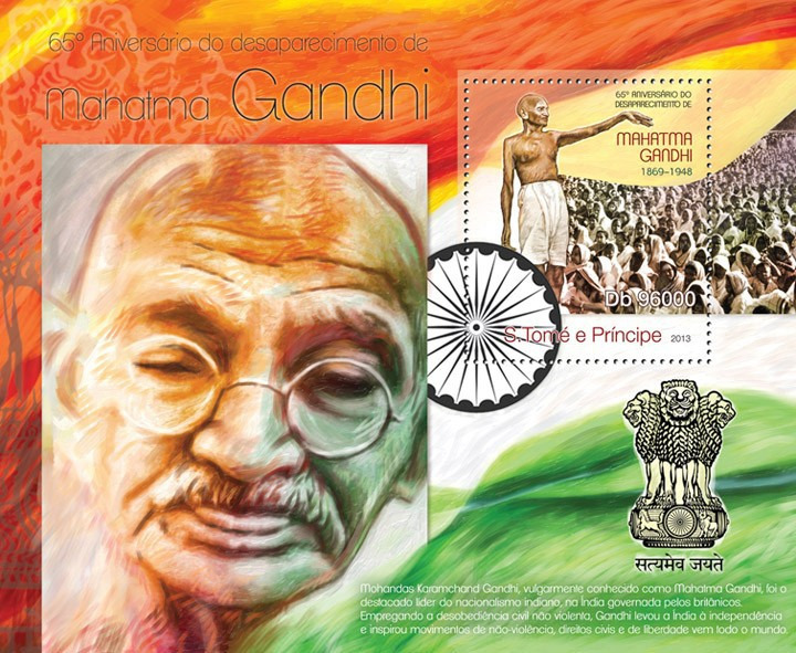 Sao Tome 2013 Mahatma Gandhi Stamps M/S MNH