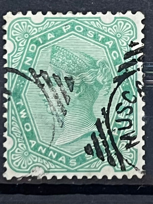 India 1896 QV 12a Used Abroad in Muscat Rare