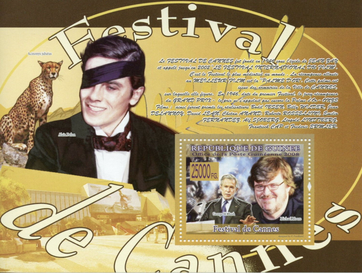 Guinee 2008 Famous People Cannes Film Festival George Bush M/S MNH