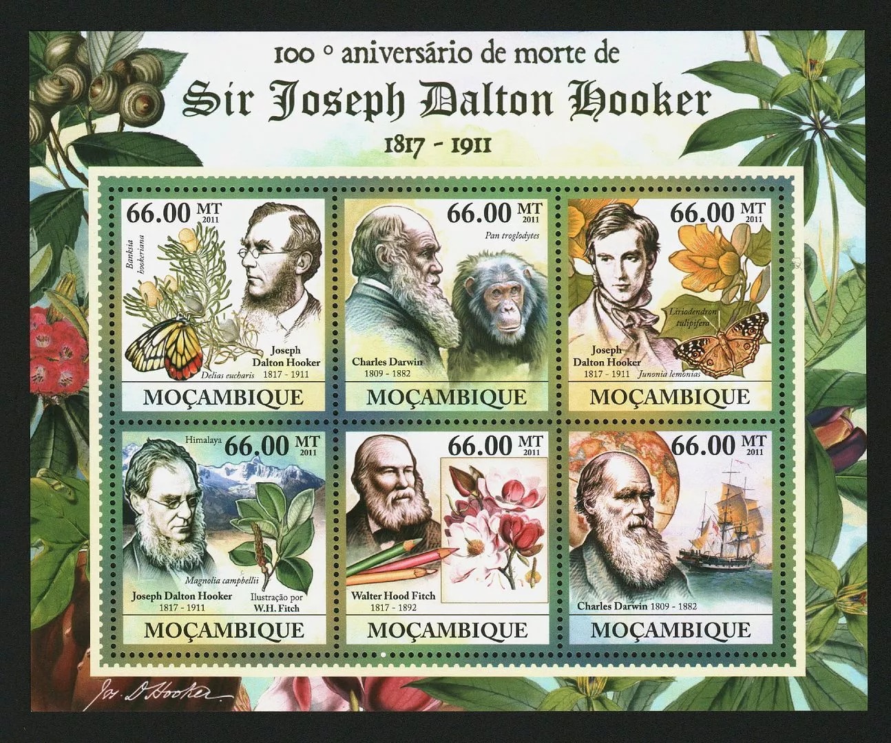 Mozambique 2011 Sir Joseph Dalton Hooker M/S MNH