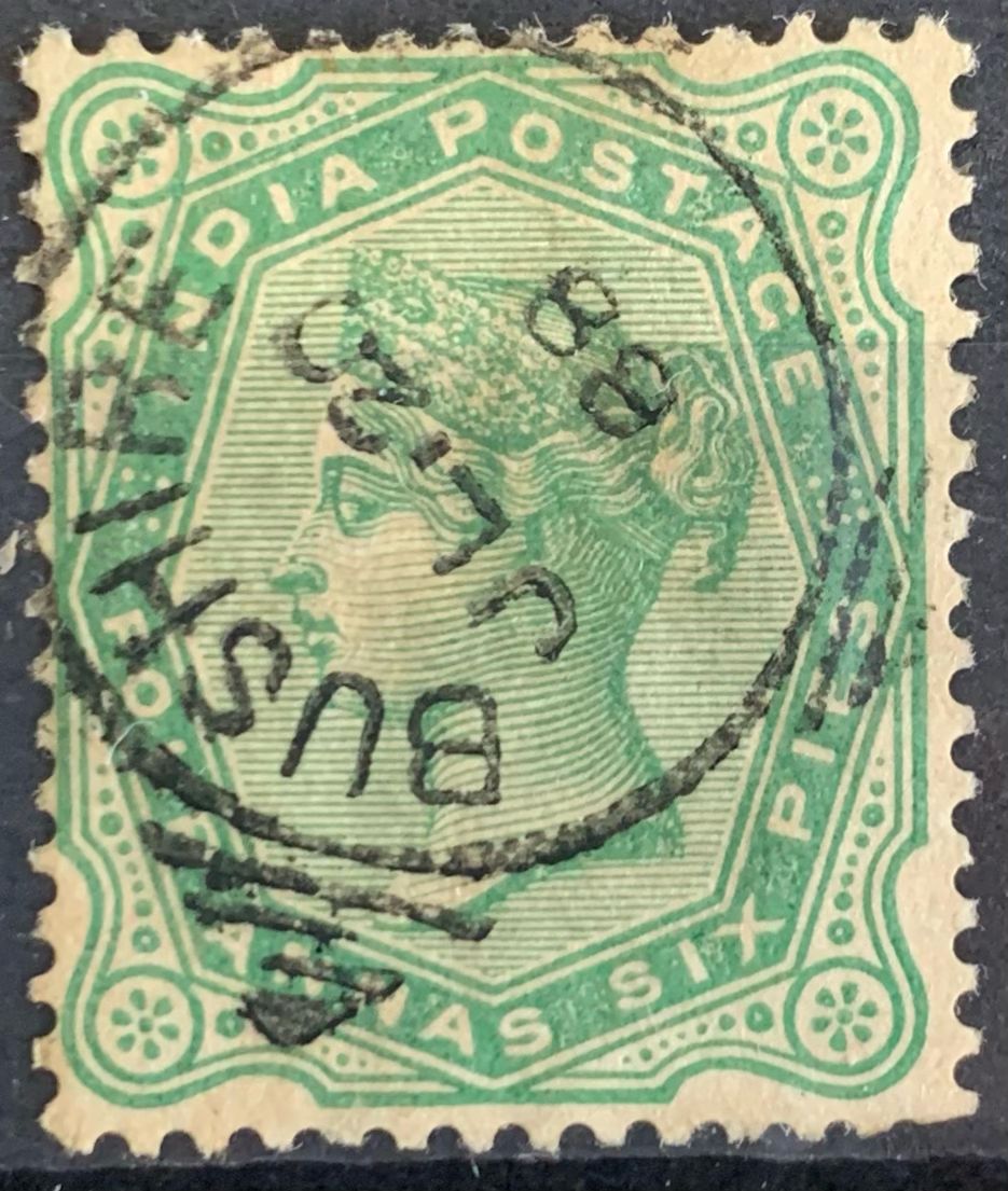 India 1882 QV 4a6p Used Abroad in BUSHIRE Fine Cancelled