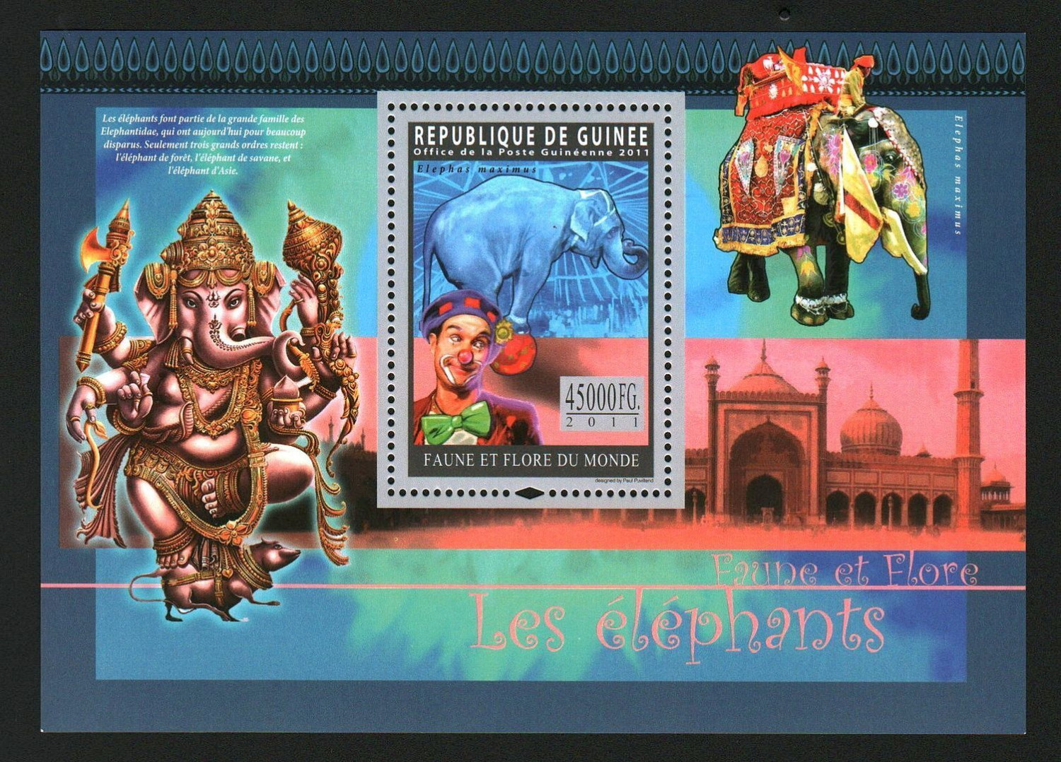 Guinee 2011 Flora Orchids Elephants M/S MNH