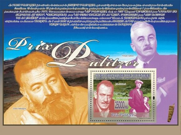 Guinee 2008 John Steinbeck E.Hemingway W.Faulkner M/S MNH