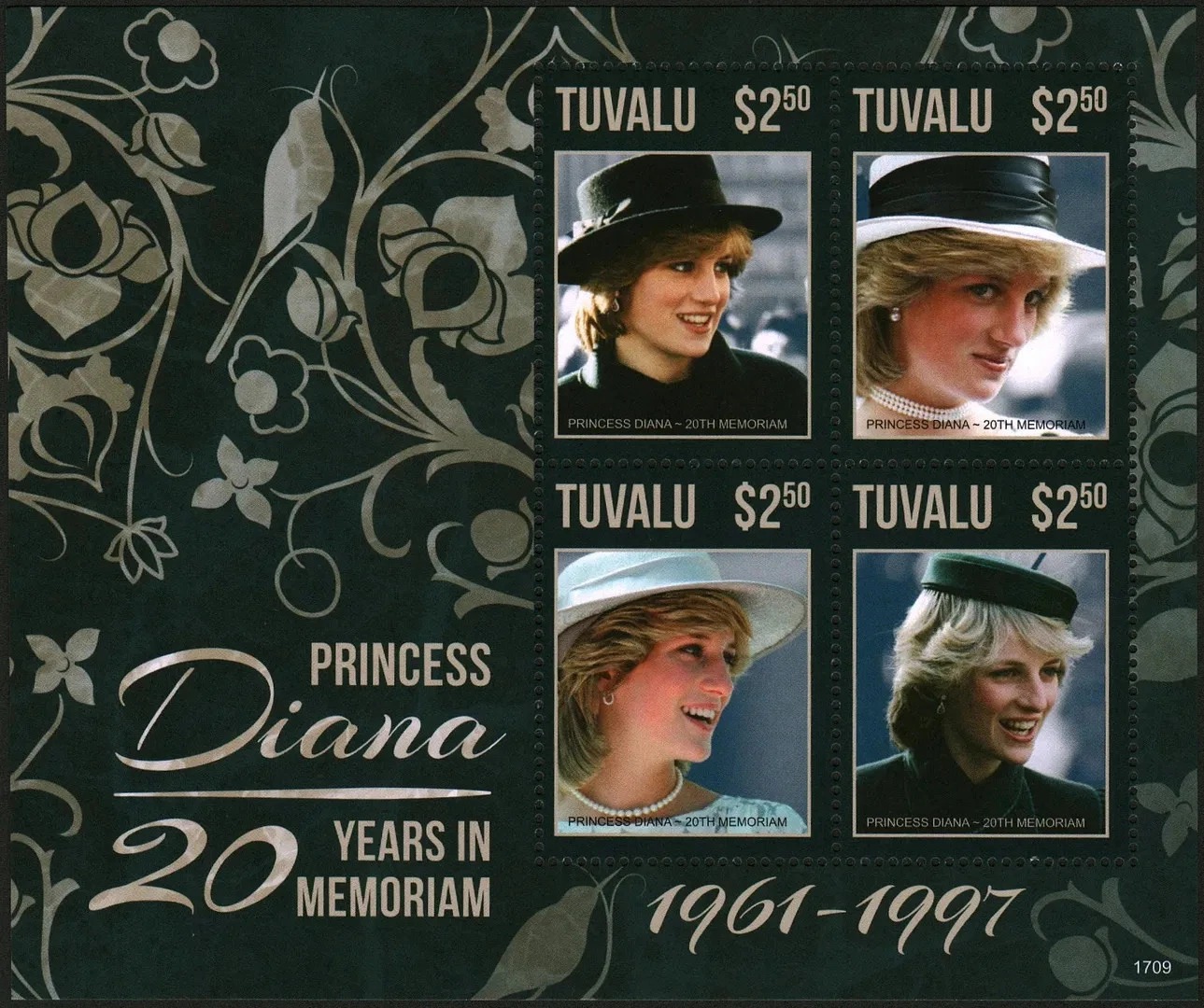 Tuvalu 2017 Princess Diana M/S MNH